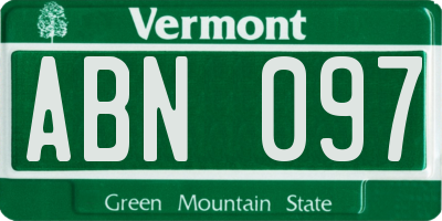 VT license plate ABN097