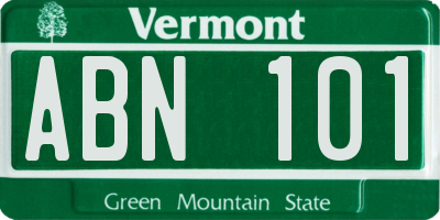 VT license plate ABN101