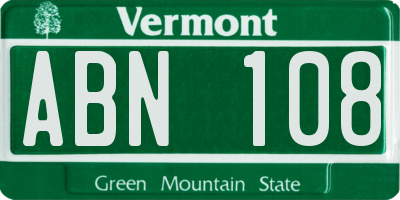 VT license plate ABN108