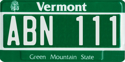 VT license plate ABN111