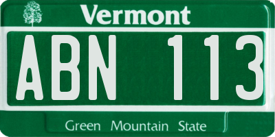 VT license plate ABN113