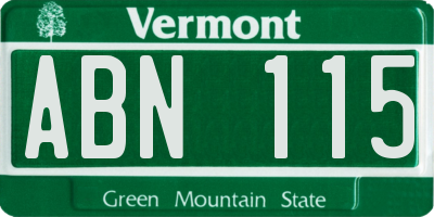 VT license plate ABN115