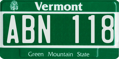 VT license plate ABN118