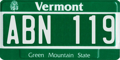 VT license plate ABN119