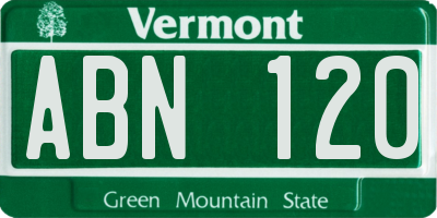 VT license plate ABN120