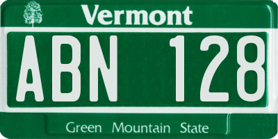 VT license plate ABN128