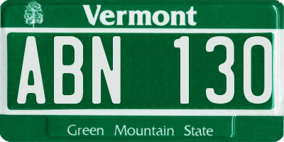 VT license plate ABN130