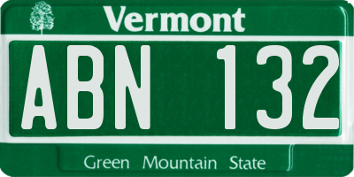 VT license plate ABN132