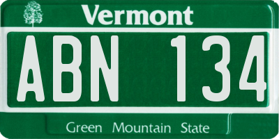 VT license plate ABN134