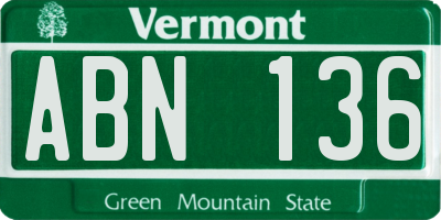 VT license plate ABN136