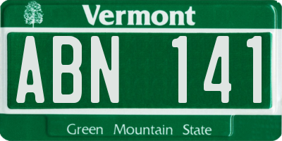 VT license plate ABN141