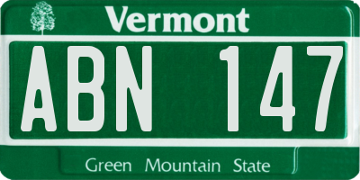 VT license plate ABN147