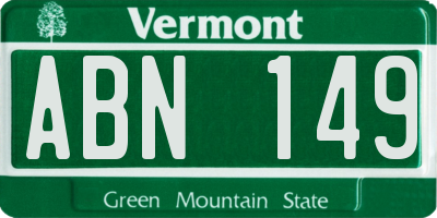 VT license plate ABN149