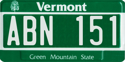 VT license plate ABN151