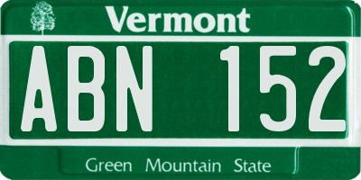 VT license plate ABN152