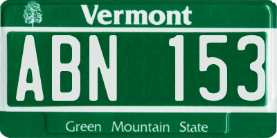 VT license plate ABN153