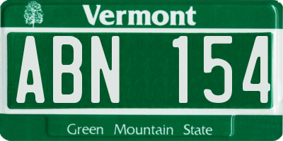 VT license plate ABN154