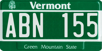 VT license plate ABN155