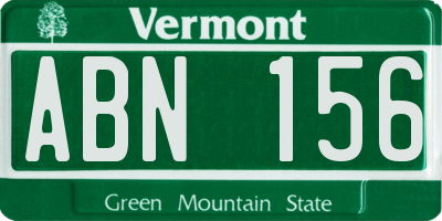 VT license plate ABN156