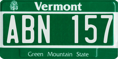 VT license plate ABN157