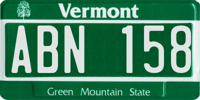 VT license plate ABN158