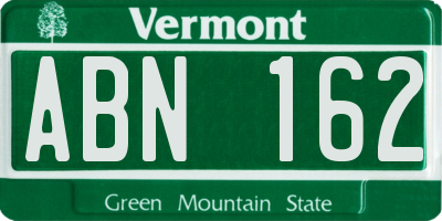 VT license plate ABN162