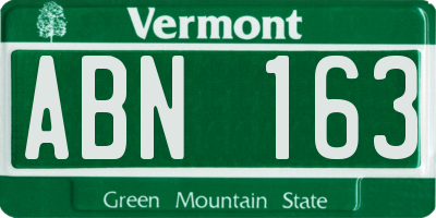 VT license plate ABN163