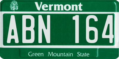 VT license plate ABN164