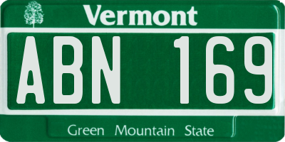 VT license plate ABN169