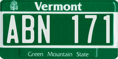 VT license plate ABN171