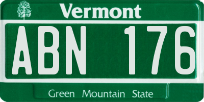 VT license plate ABN176