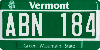 VT license plate ABN184