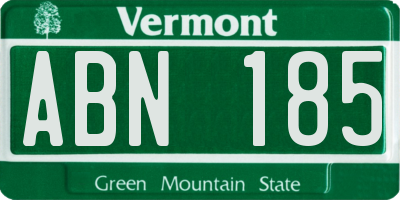 VT license plate ABN185