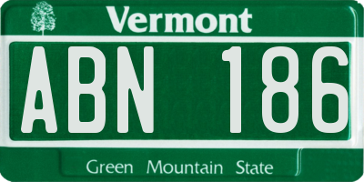 VT license plate ABN186