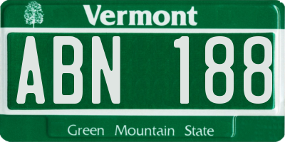 VT license plate ABN188