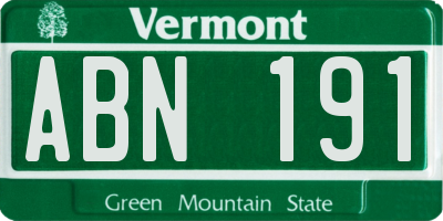 VT license plate ABN191