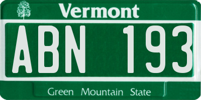 VT license plate ABN193