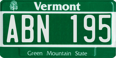 VT license plate ABN195