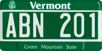 VT license plate ABN201