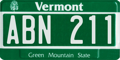 VT license plate ABN211