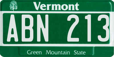 VT license plate ABN213