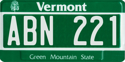 VT license plate ABN221