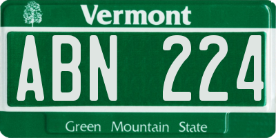 VT license plate ABN224