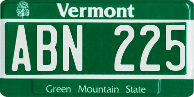 VT license plate ABN225