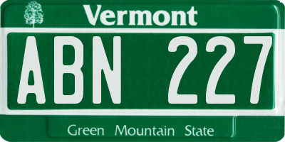 VT license plate ABN227