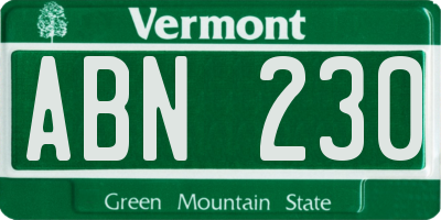 VT license plate ABN230