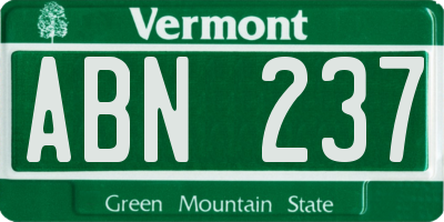 VT license plate ABN237