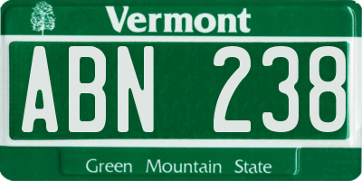 VT license plate ABN238