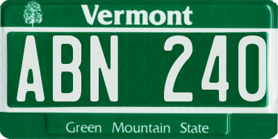 VT license plate ABN240