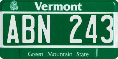 VT license plate ABN243